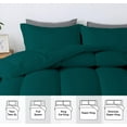 thumbnail image 3 of D.N.G. BEDDINGS 3 Piece Luxury Straight Line Pattern Comforter Set, Premium Super Soft, 800 Thread Count, 100% Egyptian Cotton, Super King Size Teal Solid Color, 3 of 6