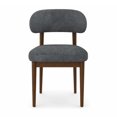 thumbnail image 4 of ClinQ Chenille Dining Chairs Set of 2, Modern Upholstered Kitchen Side Chair with Curved Back, Solid Wood Legs for Dining Room, Gray, 4 of 10