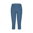 thumbnail image 4 of XUNKUSGA Capri Pants for Women Casual Elastic Waist Pull On Jeans for Women Soft Stretchy Womens Denim Shorts Fashion Skinny Cutout Denim Leggings for Women S-3XL,Blue, 4 of 9