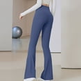 thumbnail image 4 of Weiqiqre Yoga Pants Women Flare Leggings with Tummy Control High Waist Fold Over Bootcut Wide Legs Workout Legging, 4 of 5