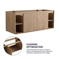 thumbnail image 6 of TICOZE 48 Inch Wall Mounted Bathroom Cabinets, Vanity Cabinet with Soft Close Doors, Wall Mounted Bathroom Vanity in Imitative Oak, Plywood, Melamine, No Sink, Open Shelf, KD Packing, 6 of 11