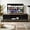 Black+Brown 5, variant on TV Stand 63 Inch Mid Century Modern TV Stand with Slatted Grille Striped Doors, TV Stand with Storage, Entertainment Center for Living Room Bedroom, TV Media Console,Entertainment Center
