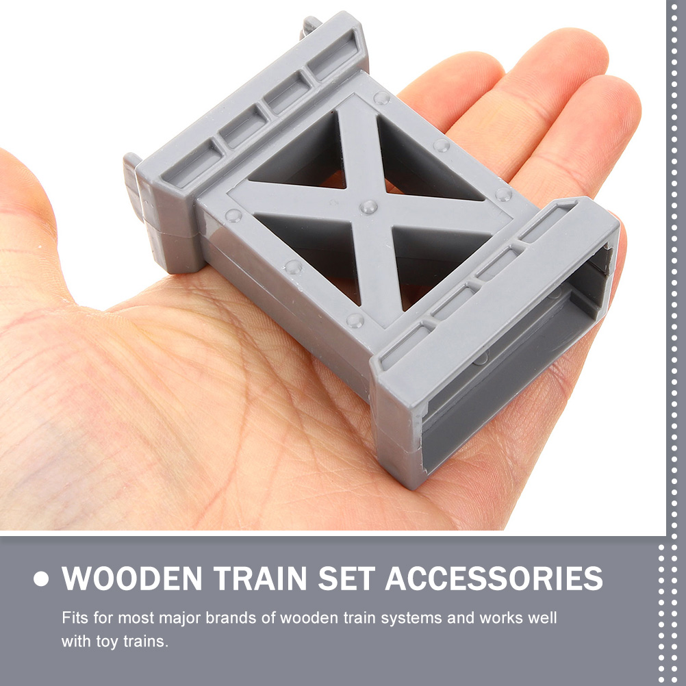 Wooden train track accessories 9pcs Wood Train Track Bridge Support