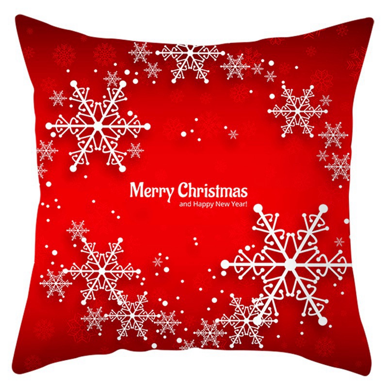 Soft Christmas Red Pillow Covers, Zipper Home Throw Pillow Case, Merry