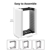 Video Game Storage Tower (12 CD Disc Blu-ray Case) Universal DVD Holder Shelf Rack Stand Vertical Organizer for PS5 Playstation 4 Nintendo Switch Xbox Movies