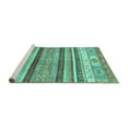 thumbnail image 2 of Ahgly Company Machine Washable Indoor Square Abstract Turquoise Blue Modern Area Rugs, 4' Square, 2 of 4