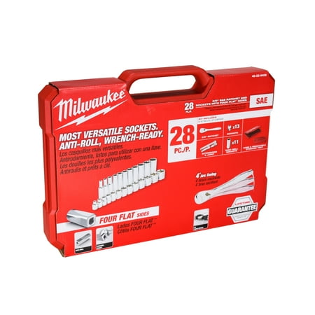 Milwaukee 3/8" Drive SAE Ratchet/Socket Mechanics Tool Set (28-Pc) 48-22-9408