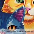 Bathroom Shower Curtain Colorful Cats, Waterproof Fabric Shower Curtain