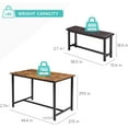 thumbnail image 3 of Rugerasy Dining Table Set for 4 with Upholstered Benches,Space-Saving 3 Piece Kitchen Bench Dining Table Set,Rectangular Dining Table for Home,Kitchen,Dining Room,Rustic Brown, 3 of 8