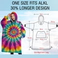 thumbnail image 4 of Oversized Wearable Blanket Hoodie,Rainbow Tie Dye Radial Pattern Sherpa Blanket Hoodie with Super Pockets,Super Warm Fuzzy Pullover for Women & Men, 4 of 6