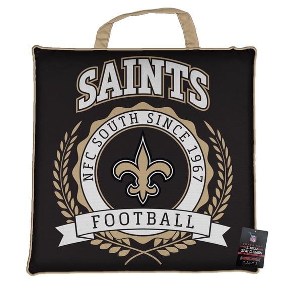 NFL New Orleans Saints 14x14x1.75 Inch Team Color Cushion with Handle and Polyurethane Internal Pad