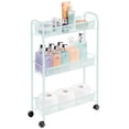 thumbnail image 5 of mDesign Steel Slim Rolling Utility Cart Storage Organizer, Shelves - Mint Green, 5 of 8
