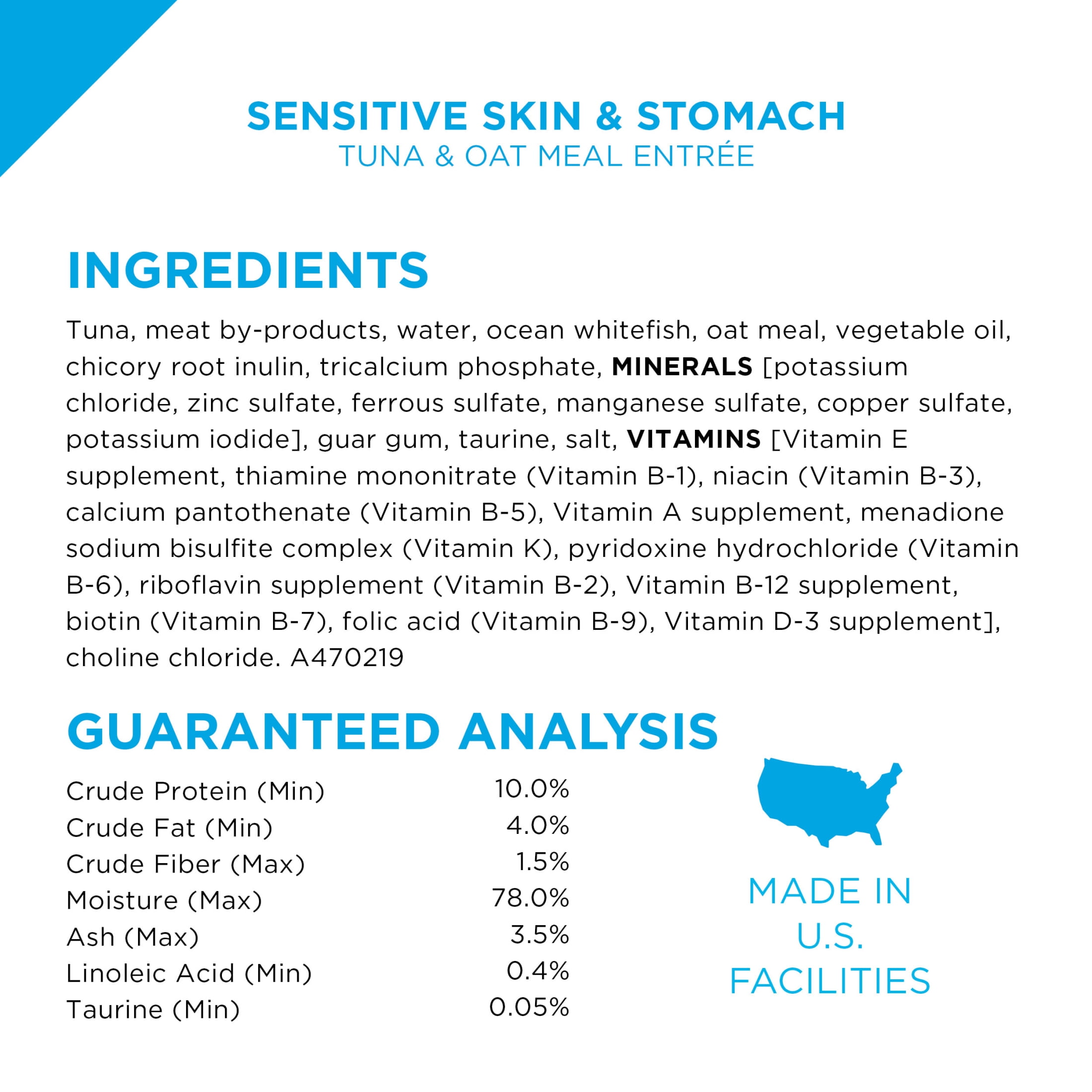(24 Pack) Purina Pro Plan Sensitive Skin and Stomach Wet Cat Food Variety Pack, Sensitive Skin and Stomach Entrees, 3 oz. Cans