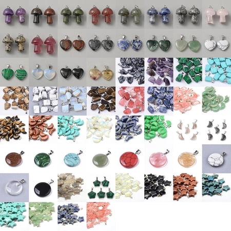 120Pcs 60 Styles Mixed Pendants Geometric Charms with Platinum Plated Alloy Snap on Bails Mixed Shapes