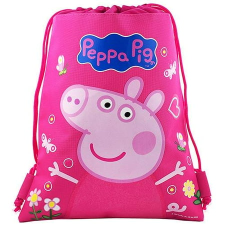 - Peppa Pig Character Authentic Licensed Pink Drawstring Bag