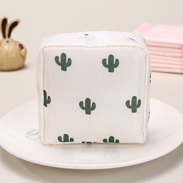 Bonita bolsa de almacenamiento de toallas sanitarias para niñas con dibujos animados, bolsa de almacenamiento de toallas sanitarias mensuales para niñas de gran capacidad, bolsa de viaje portátil