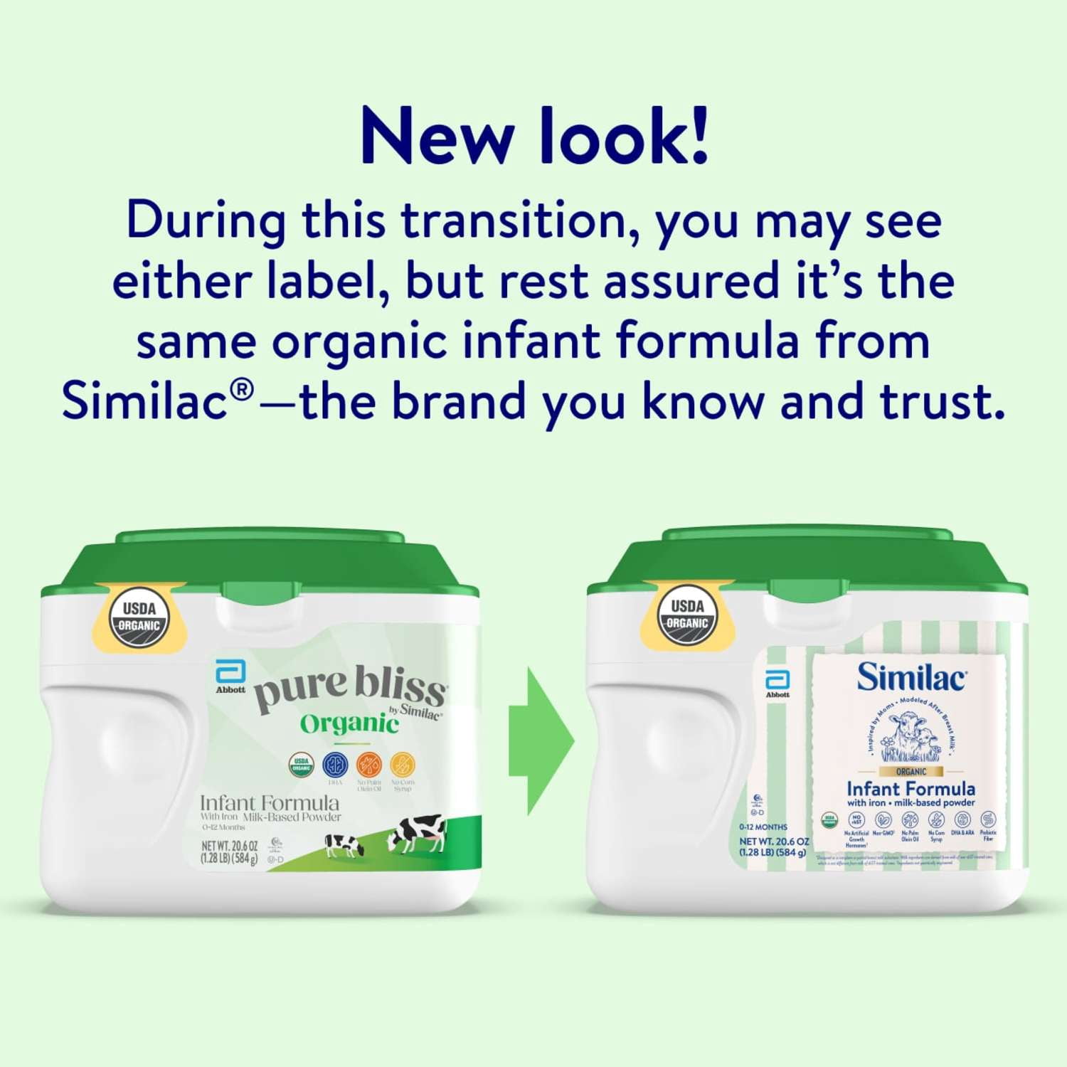 Similac Organic Baby Formula Powder, USDA-Certified Organic, 20.6-oz Tub