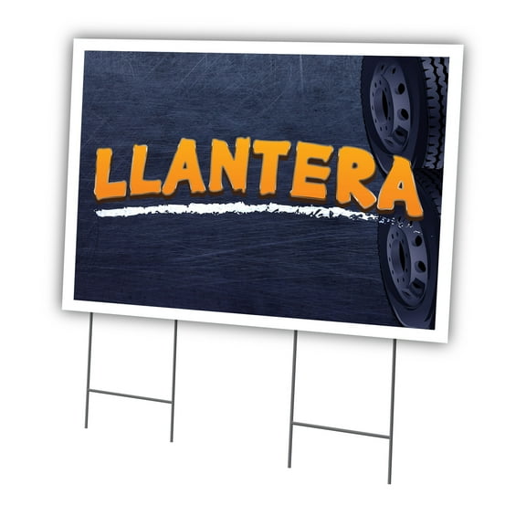 Llantera 24" X 36" Yard Sign & Stake | Advertise Your Business | Stake Included Double Sided Image | Made in The USA