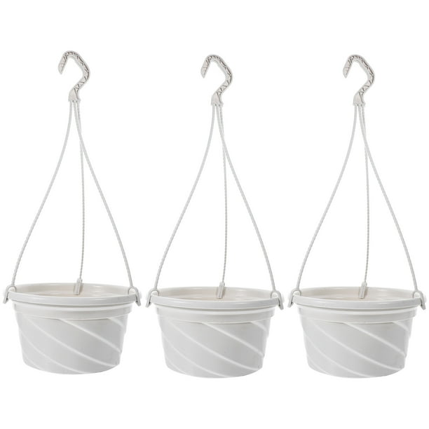 3 macetas de plástico para clorofito ornamental, para balcón, colgantes