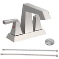 thumbnail image 1 of 2-Handle Bathroom Sink Faucet Brushed Nickel 4 Inches Centerset Vanity Faucet 3 Hole Bathroom Faucet with Pop Up Drain & Supply Lines Modern Commercial Bathroom Faucets Lavatory Faucet 4069-NP, 1 of 5