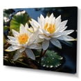 thumbnail image 2 of Designart "White Yellow Lotus landscape IV" Floral Wall Art Living Room, 2 of 5