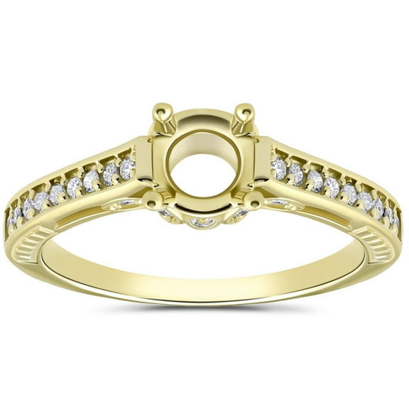 Pompeii Vintage 1/5ct Semi Mount Engagement Ring Setting Gold (H/I,I2)