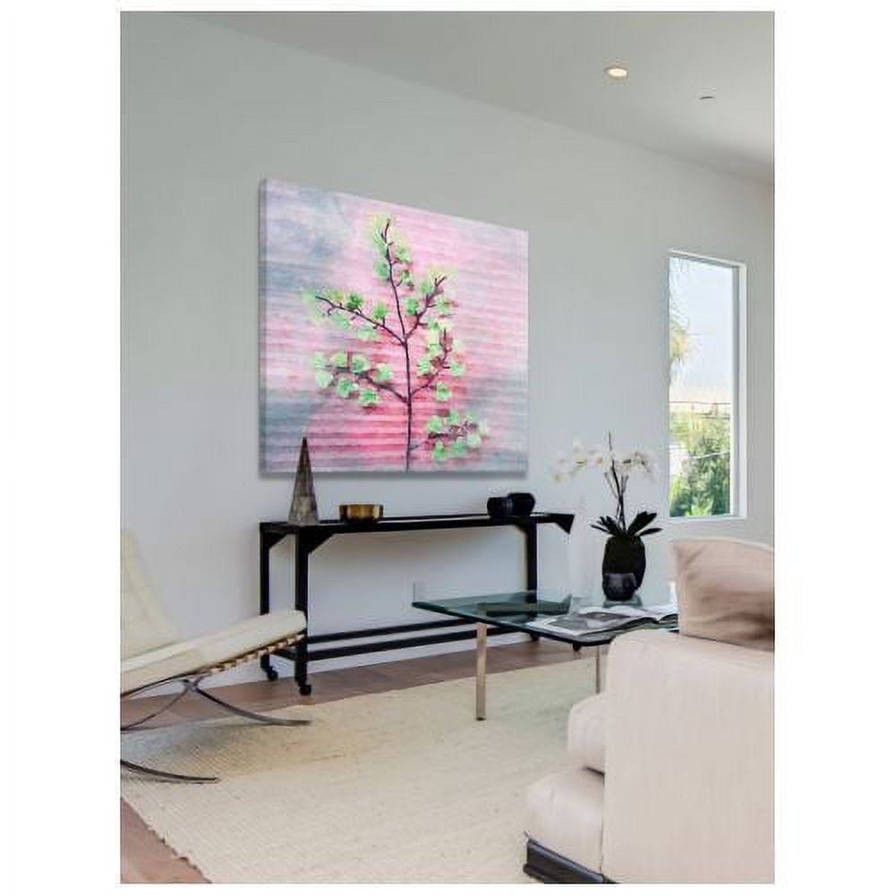 "Pink and Green" Painting Print on Wrapped Canvas