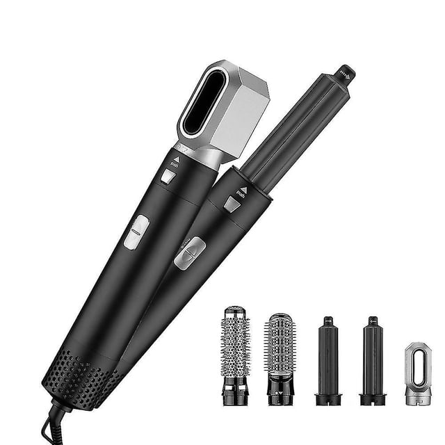 Secador de pelo eléctrico Styler Secador de pelo 5 en 1 Rizador de pelo Alisadores de pelo automáticos Secador de pelo Secador de cepillo Negro JM