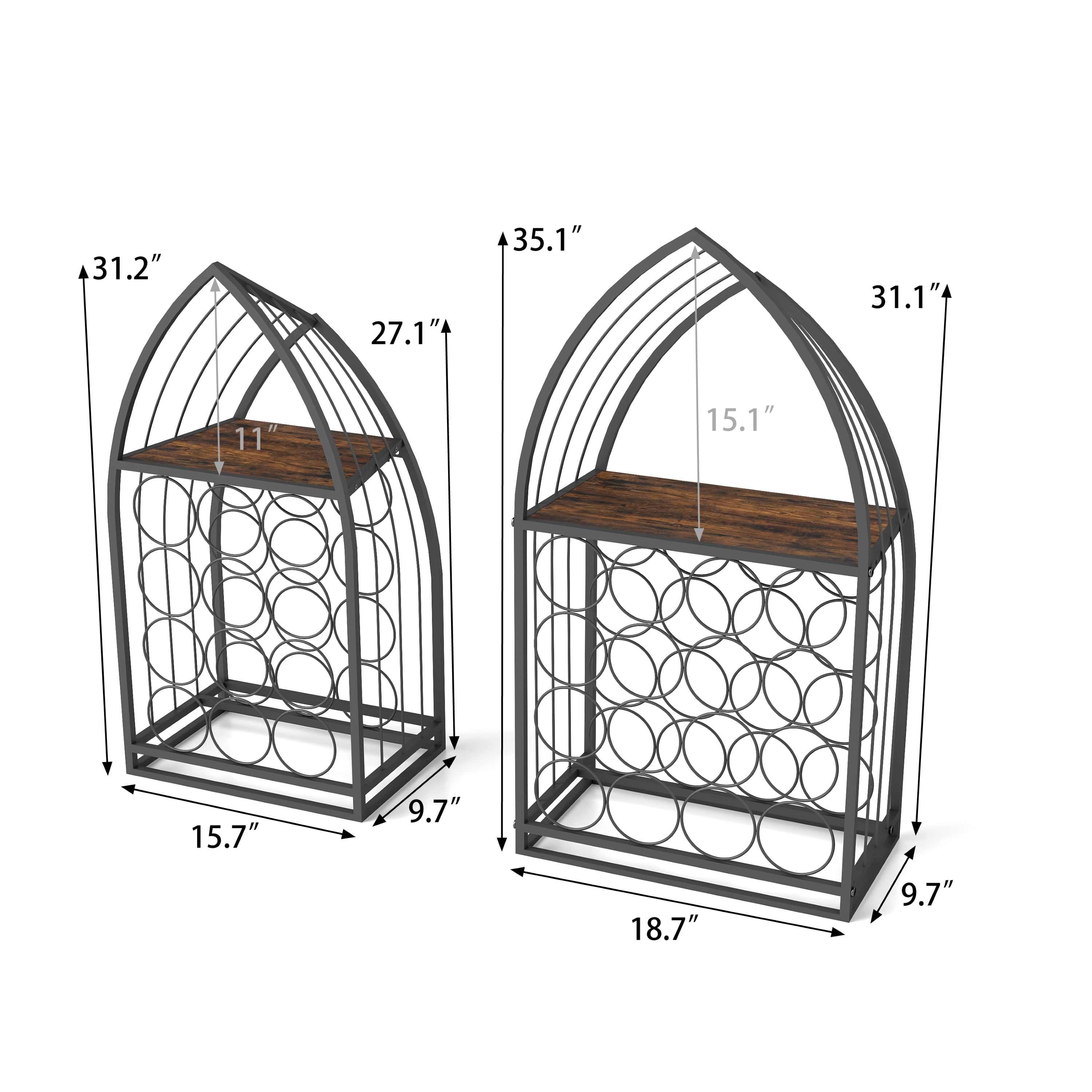 Boat Shaped Metal Wine Rack Set, Decorative Freestanding Bottle Holder, Sturdy Black Iron Wine Storage Organizer for Home Bar Kitchen Countertop Decor