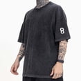 thumbnail image 3 of PNTUTB Men's Fashion Solid Color Vintage-inspired Casual Round Neck Short Sleeve Versatile Loose T Shirts, 3 of 5