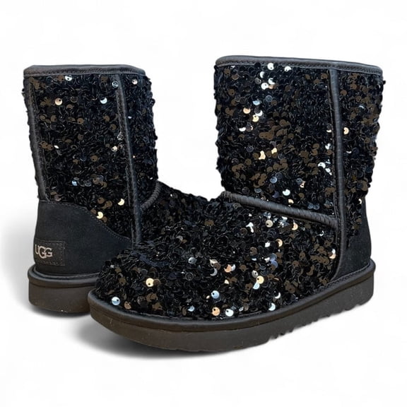 UGG Girls' Classic Short Chunky Sequin Boots