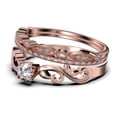 thumbnail image 4 of Art Nouvea Twisted 1.50 Carat Round Cut Diamond Moissanite Engagement Ring, Antique Design Wedding Ring in 925 Sterling Silver With 18k Rose Gold Plating, Trio Set, Matching Band, 4 of 4