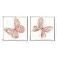 thumbnail image 4 of Stupell Industries Pink & Glam Butterflies Nature Animals & Insects Painting White Framed Art Print Wall Art, Set of 2, 4 of 5