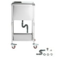 thumbnail image 3 of KFFKFF Rolling Ice Chest Cooler Cart, 20"L x 14"W x 38"H Stainless Steel Cooling Bin with Wheels, 29.6 Quart Outdoor Cooler Trolley with Shelf for Patio, Backyard, Party, and Cold Beverages, 3 of 10