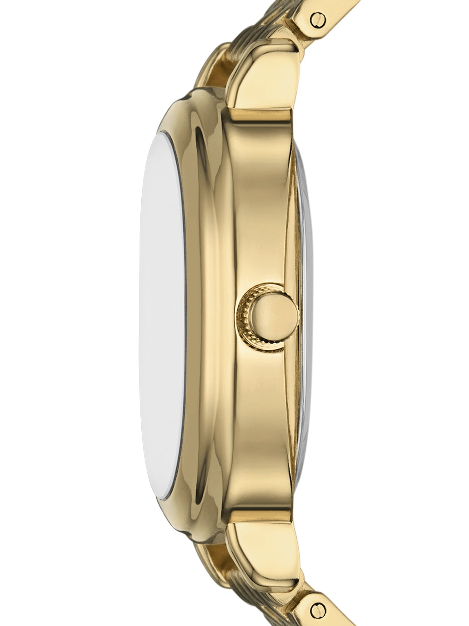 Time and Tru Women's Wristwatch, Gold Tone 25mm Oval Case, Taupe Sunray Dial, Gold tone 5-Link Bracelet (FMDOTT112)