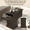 thumbnail image 6 of Aukfa Vintage End Table with USB Ports, Drawer, and Cup Holders - Narrow Sofa Side Table for Living Room and Bedroom - Espresso, 6 of 8