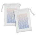 thumbnail image 1 of Ombre Fabric Pouch Set of 2, Summer Tropic Fan Palm Leaves on Background, Small Drawstring Bag for Toiletries Masks and Favors, 9" x 6", Blush Ceil Blue, by Ambesonne, 1 of 2