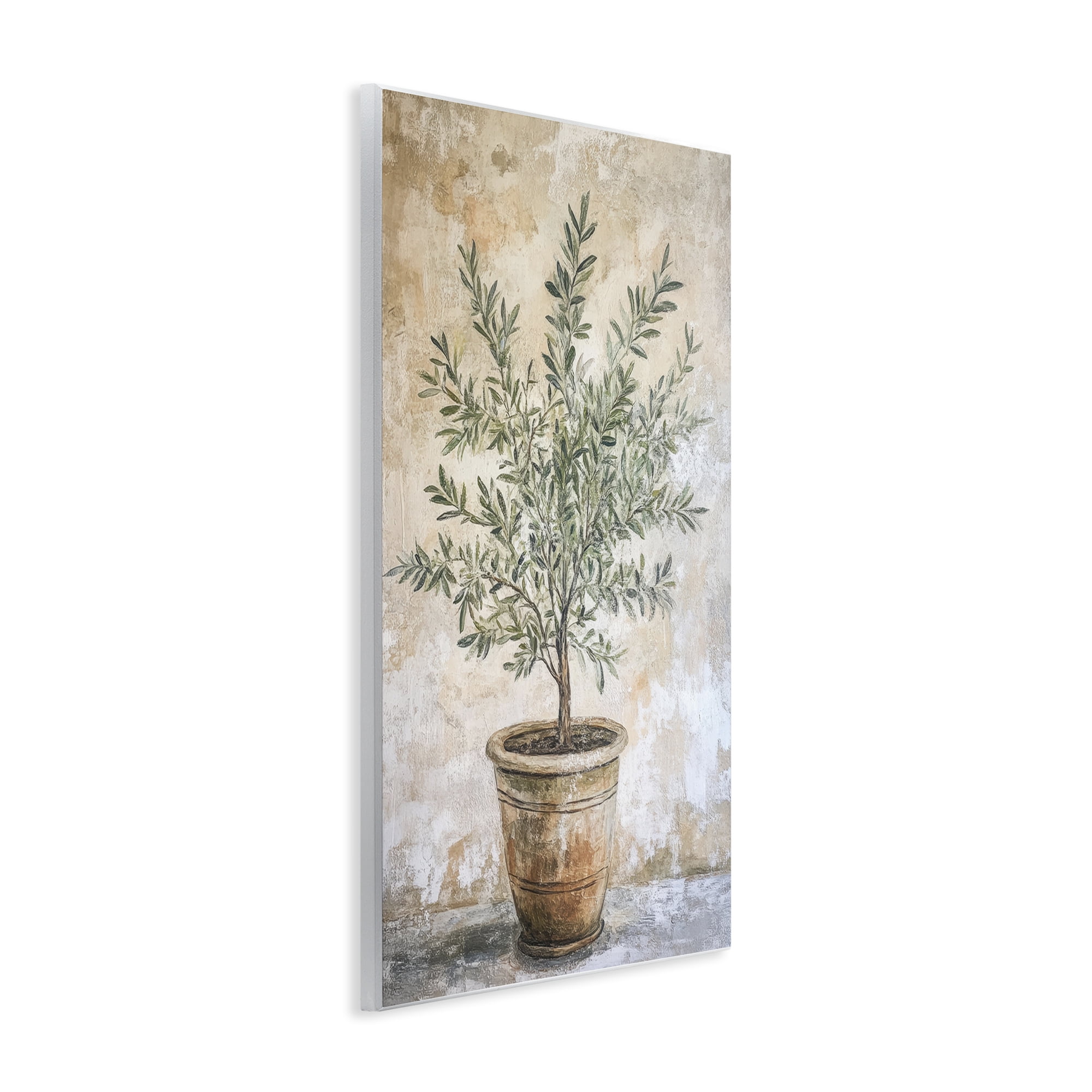 Stupell Industries Mediterranean Potted Olive Wall Plaque Art, design by Petal Prints Design