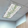 thumbnail image 2 of 1 Pack Eucalyptus Leaf Fluorescent Light Covers for Ceiling Lights Watercolor Spring Green Leaf Wood Grain Black Plaid Magnetic Ceiling Light Covers Overhead Light Filters for Office Classroom Home, 2 of 9