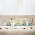 thumbnail image 3 of Ambesonne Animal Throw Pillow Cover 4 Pack, Bunny with Flowers, 16", White Tan and Blue, 3 of 6