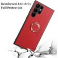 thumbnail image 4 of Stylish Slim PU Phone case for Samsung Galaxy A13 A23 A33 A53 4G 5G with Finger Ring Stand Comfortable to Grip Anti-Scratch Back Cover(Black,A23 5G), 4 of 7