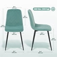 thumbnail image 3 of HOMCOM Dining Chairs Set of 4, Kitchen Chair with Metal Legs, Green, 3 of 10