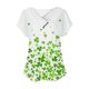 thumbnail image 4 of Fiudx Tops para Mujer Top de Primavera/Verano de Manga Corta Informal con Cuello En V Estampado Del Día de San Patricio para Mujer, 4 of 5
