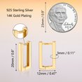 thumbnail image 4 of Alexcraft Huggie Hoop Earrings for Women 14K Gold Plated and Silver Rectangle Trendy Hypoallergenic Sterling Silver Chunky Geometric Minimalist Hoops for Women, 4 of 6