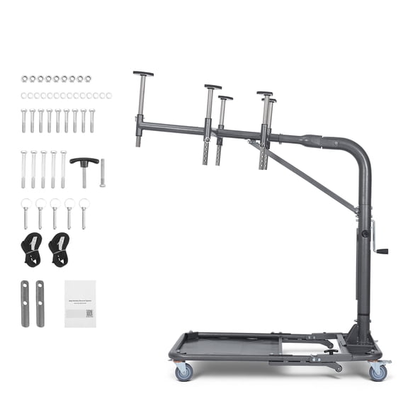 KFFKFF Hard Top Lift System, 220 lbs Capacity, Foldable Design for Easy Jeep Hardtop Removal and Storage, Adjustable Height, for Jeep Wrangler YJ,TJ,JK,JL,4XE, and Ford Bronco 4-Door & 6th Generation