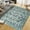 Green, variant on Floral Area Rugs Washable Low Pile - Non Slip Living Room Carpet with Polyester Flat Weave for Bedroom, Office