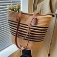 thumbnail image 5 of Summer Beach Bag for Women Stripes Woven Tote Bag Casual Classics Hand Shoulder Bags Hobo Bags with Large Capacity, 5 of 7