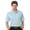 Crystal Blue/Navy, variant on Monterey Club Men's Lisle Block Stripe Texture Golf Polo Shirt #1643