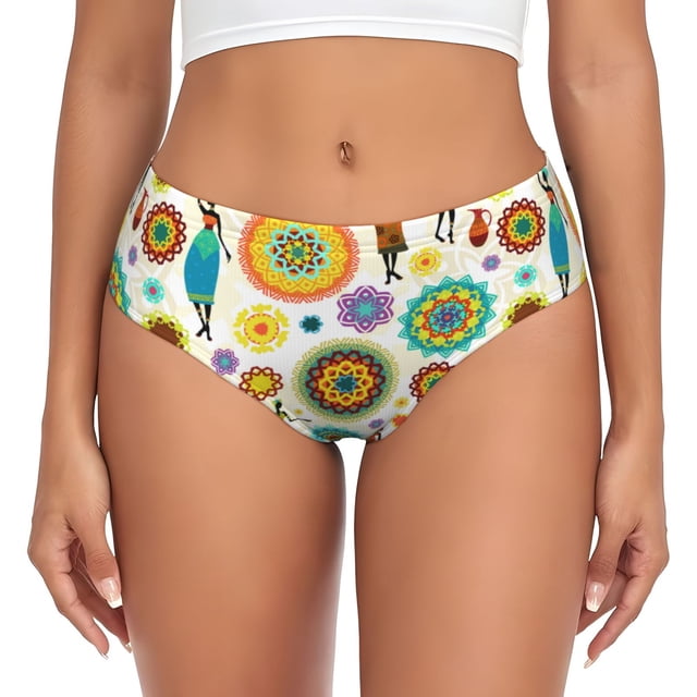 Balery Beautiful African Womens Ropa Interior de Algodón para Mujer con Dibujo – Braguitas Cómodas y Elásticas, Estilo Clásico-XX-Large