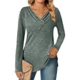 thumbnail image 6 of Zeagoo Womens Trendy Pullover Tops Long Sleeve Tunic Shirts V Neck Womens Fall Tunic Tops for Women 2025 Casual Blouse Sweatershirts, 6 of 7